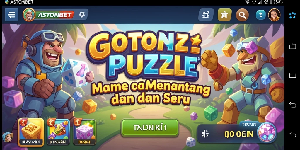 Screenshot gameplay ASTONBET yang menunjukkan tantangan Puzzle.