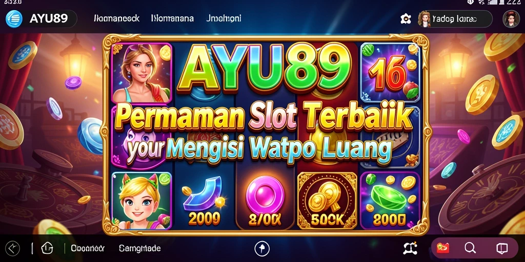 Tampilan gameplay AYU89 yang menarik dengan mesin Slot berwarna-warni.