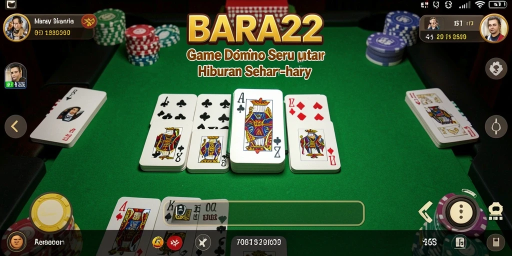 Tampilan screenshot BARA22 menunjukkan keseruan gameplay Domino.