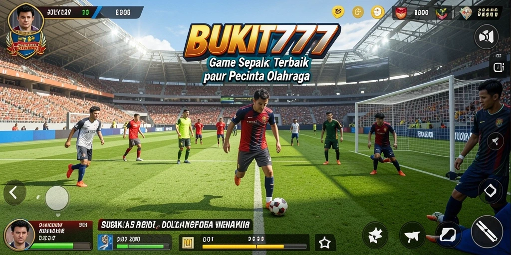 Screenshot BUKIT777 menampilkan aksi seru dalam permainan sepak bola.