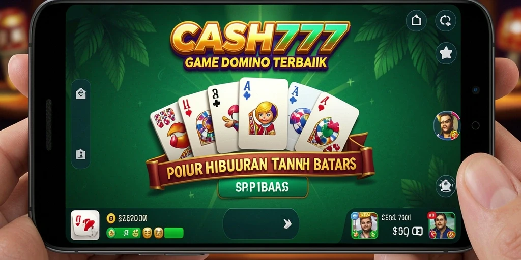 Screeenshot CASH777 menunjukkan serunya gameplay Domino yang interaktif.