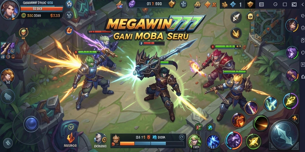 Gameplay seru MEGAWIN777 yang penuh aksi MOBA.