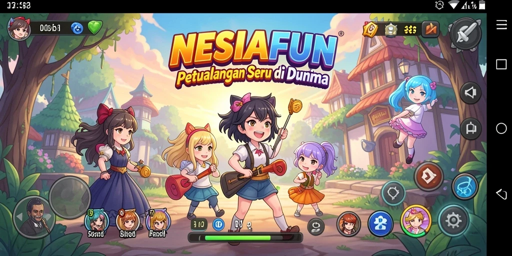Tangkapan layar gameplay seru di dunia Anime NESIAFUN.