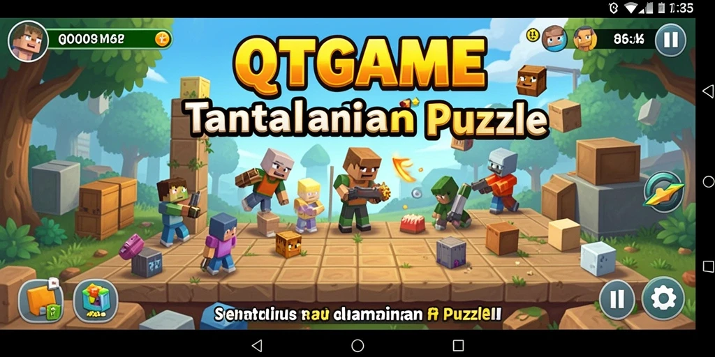 Tampilan gameplay seru dari QTGAME dengan puzzle yang menantang.