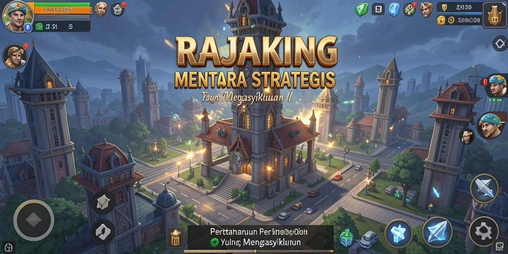 Screenshot menampilkan aksi pertahanan menara strategis di RAJAKING.