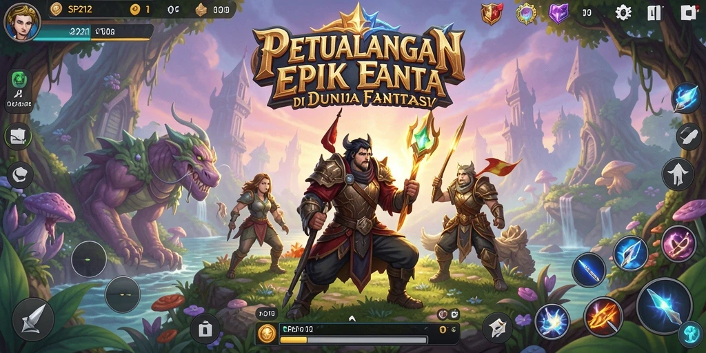 Tampak gameplay menakjubkan dalam dunia RPG yang luas.